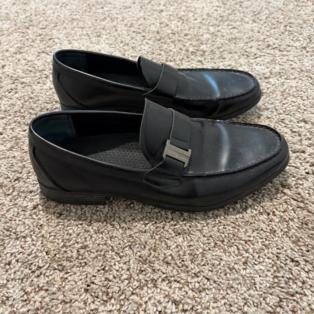 Calvin Klein Black Leather Loafers
